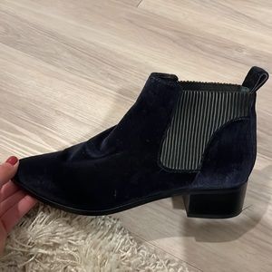 Navy blue Velvet Booties Size 10